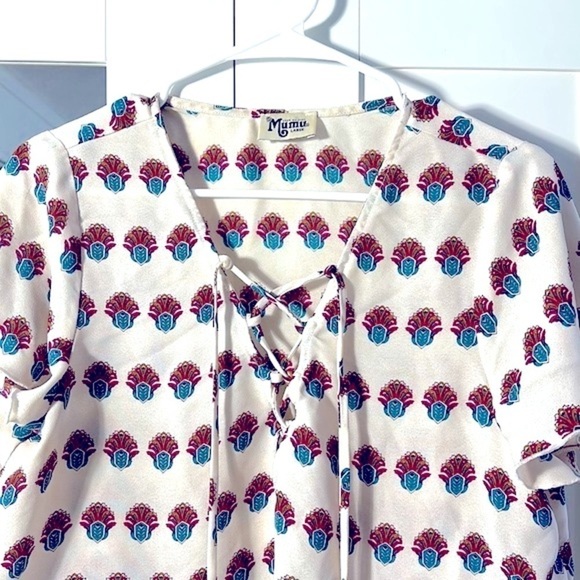 Women’s Show Me Your MuMu Oasis Lace-Up 100% Polyester Cropped Top Size Large - Picture 4 of 8